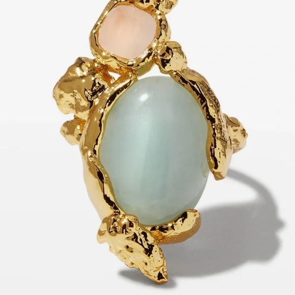 ALEXIS BITTAR Golden Pebble Cake Ring NEW Size 8 - Picture 2 of 8